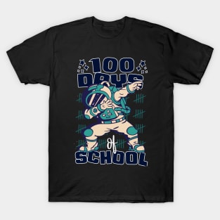 100 Days of school featuring an Astronaut Dabbing #6 T-Shirt